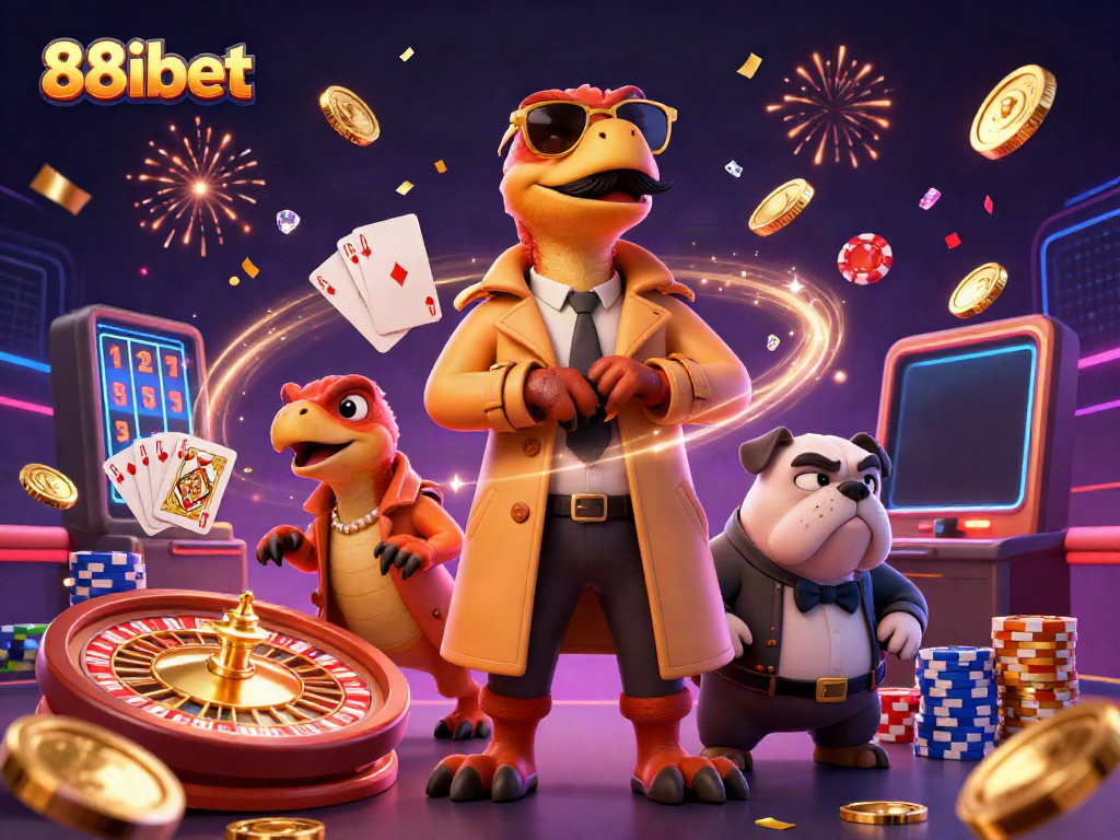 Experience the thrilling atmosphere of 88ibet with raptors in disguise and dazzling casino elements.
